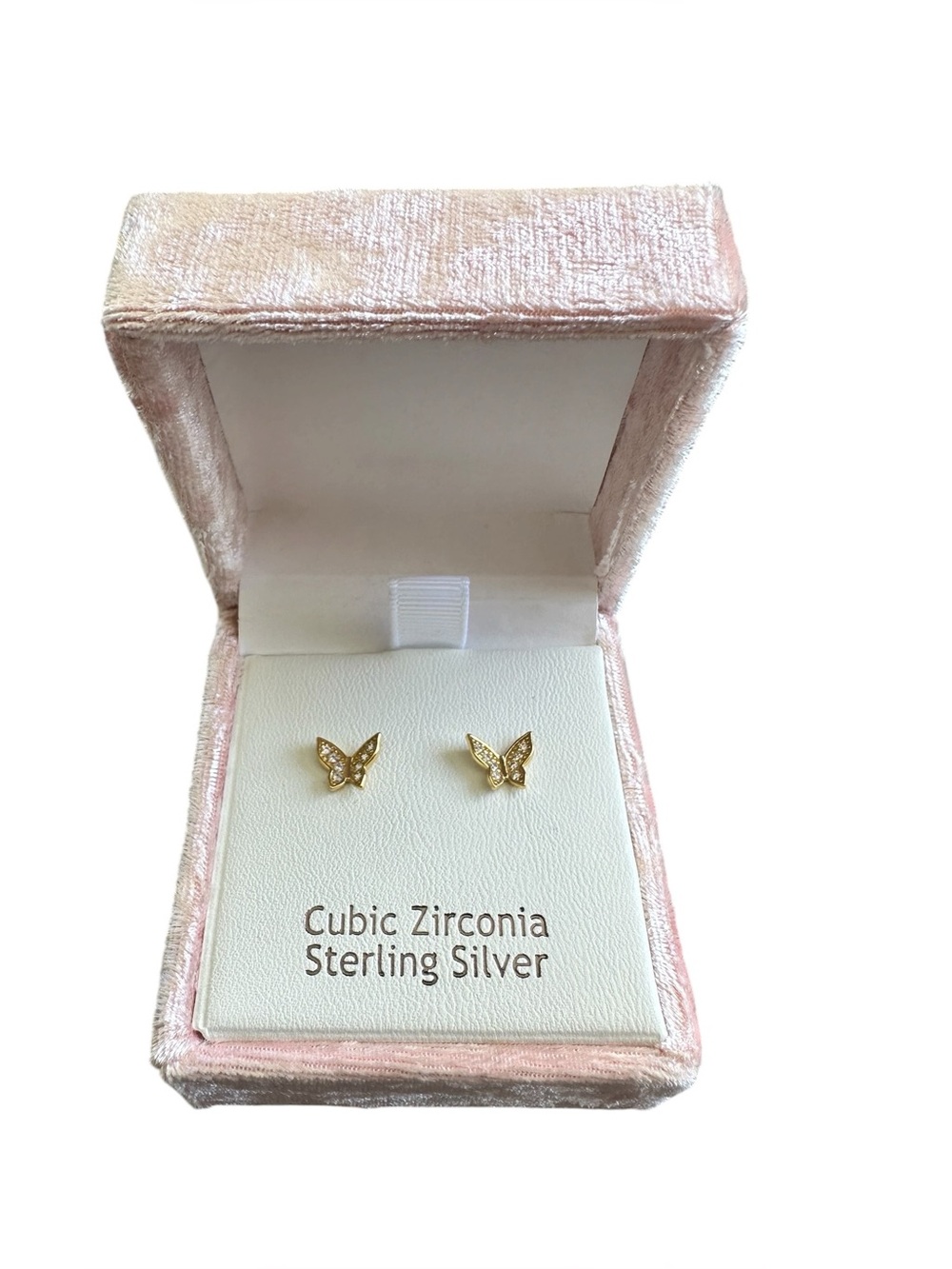 Nanette Lepore Sterling Silver Cubic Zirconia Mini Butterfly Stud Earrings